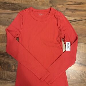 Old Navy Bright Red Long Sleeve Tee